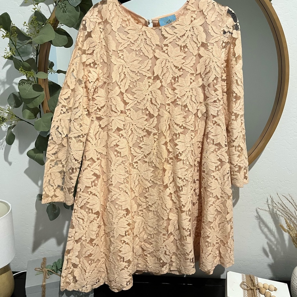 Blush lace dress sz 12